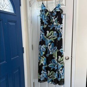 The Limited Black and Blue Floral Maxi Dress